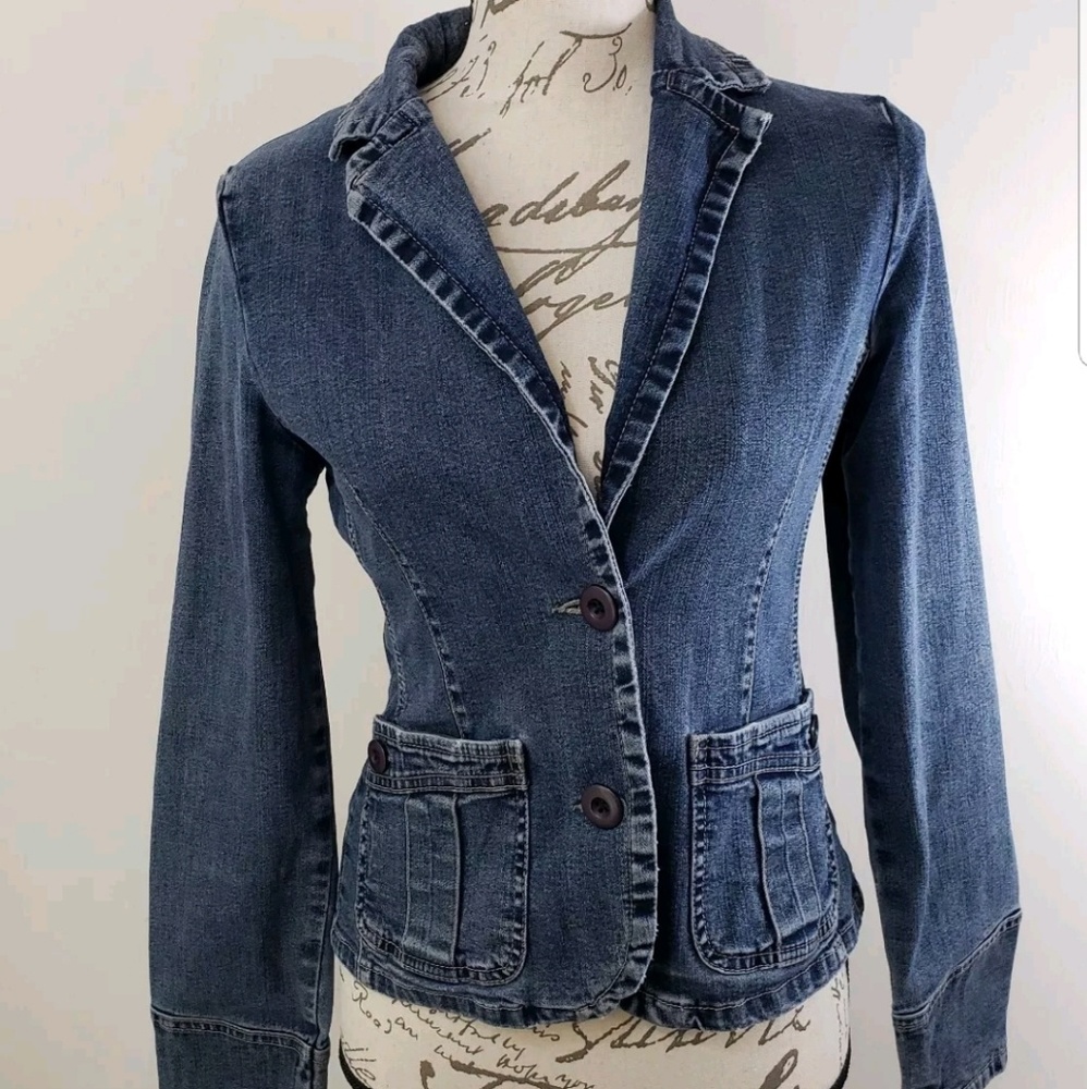 Rubbish Denim jacket medium wash button sz Small